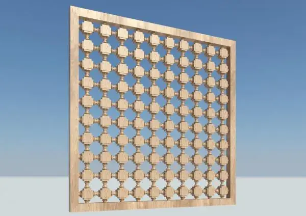 Metric Curtain Panel Pattern Based Mashrabia
