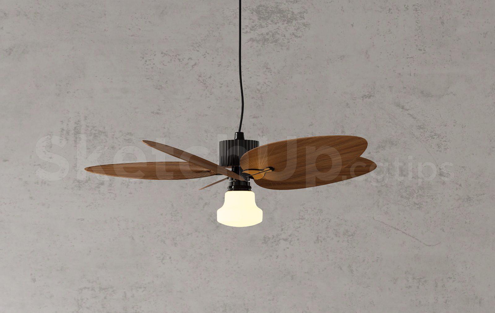 Modern Wooden Ceiling Fan with Light
