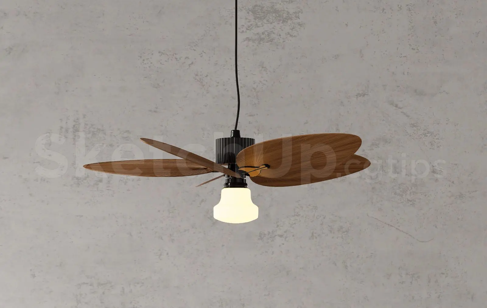 Modern Wooden Ceiling Fan with Light
