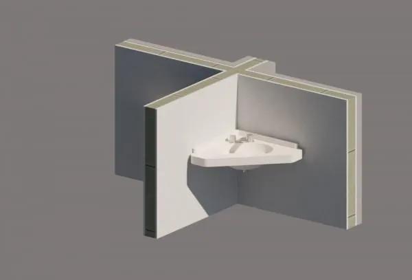 Corner Lavatory