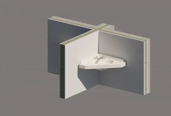 Corner Lavatory