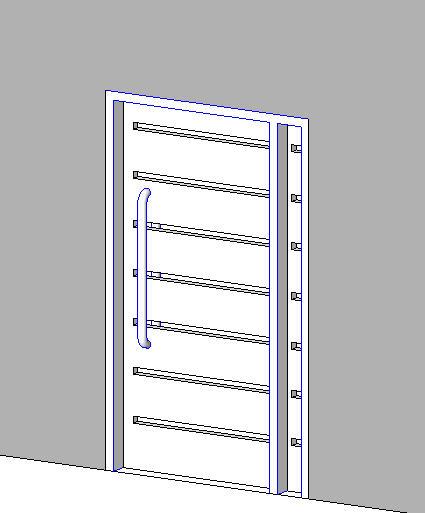 Door with glass stripes