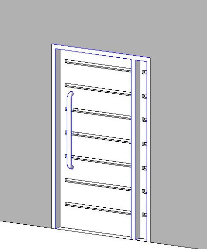 Door with glass stripes