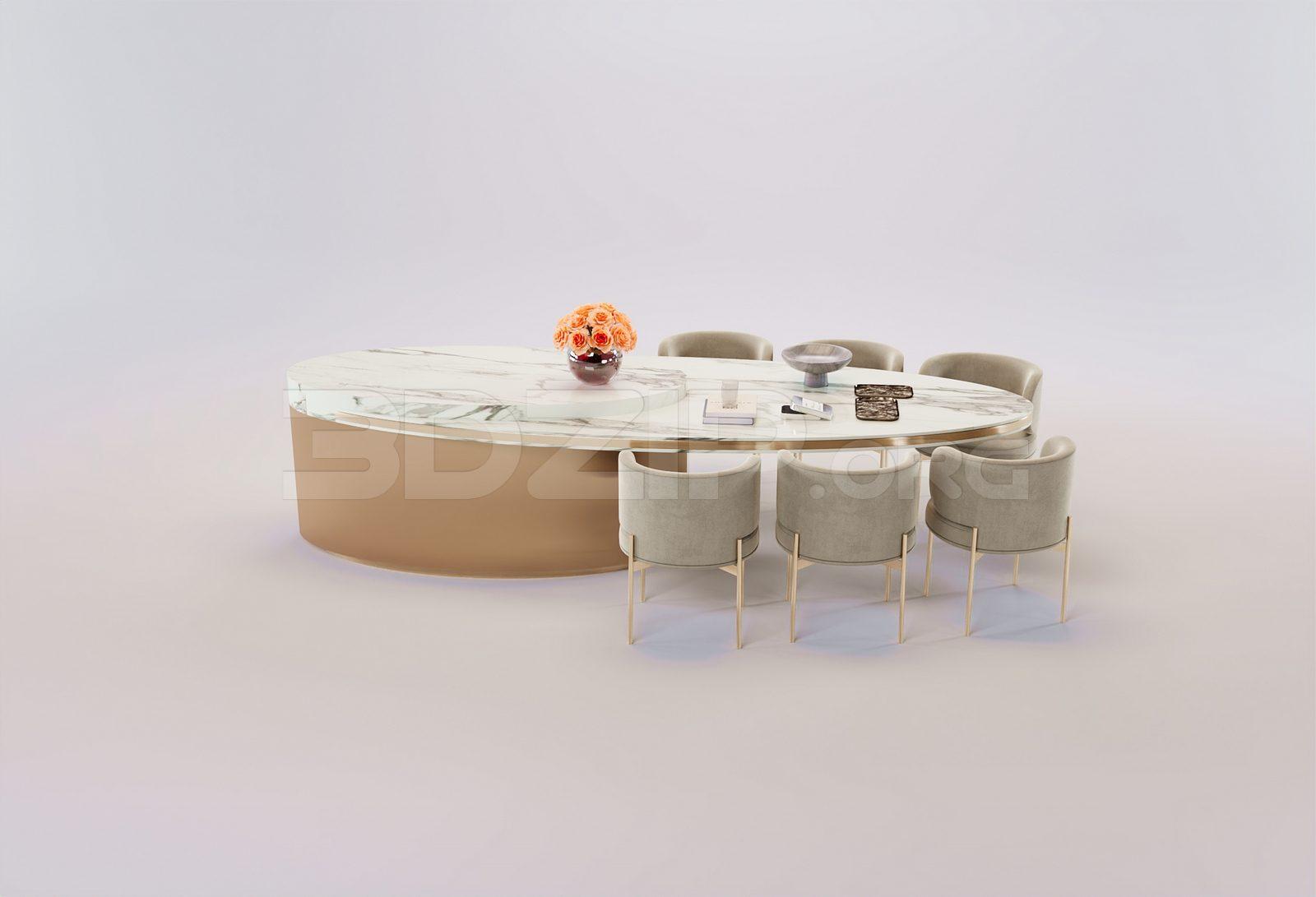 Dining Table And Chair — preview 1 (3dzip)