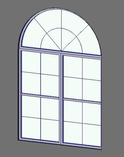 2-3060 Single Hung Divided Lite Mulled with 6030 Round Top Transom