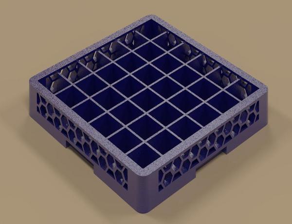 36 Compartment Glass Rack