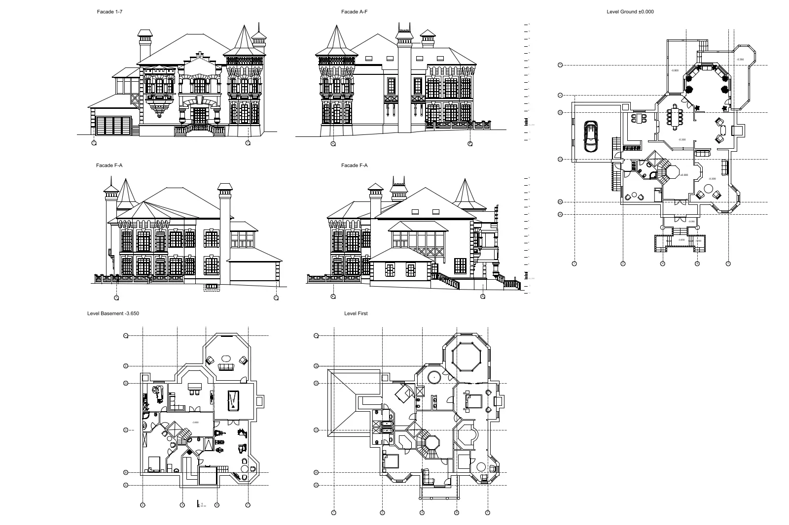 AutoCAD Castle — CAD drawing preview