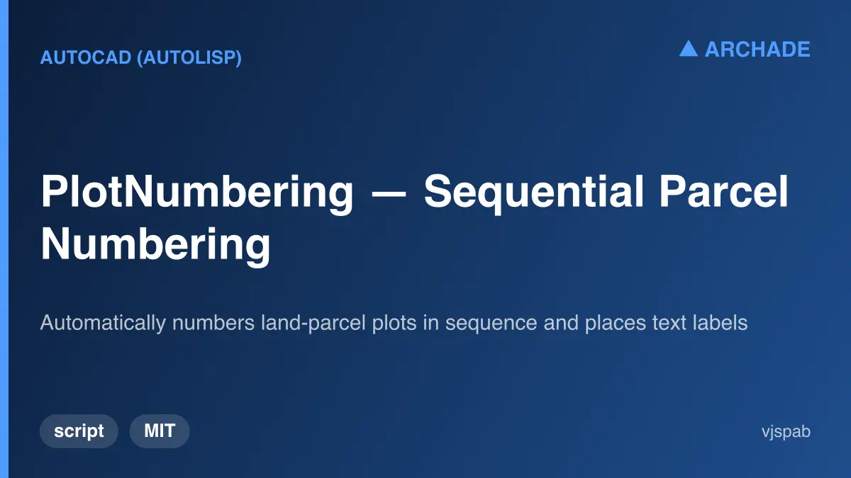 PlotNumbering — Sequential Parcel Numbering