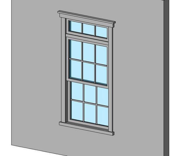 Double Hung w Transom - Grid - 5 Piece Trim