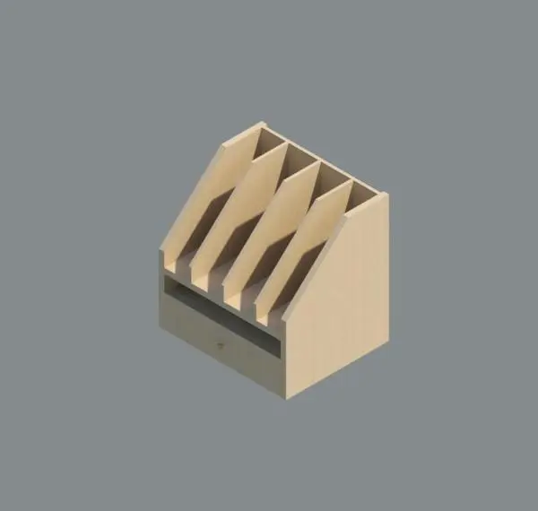 Oak Desk Organizer — preview 1, by sniksder (RevitCity, CC0)
