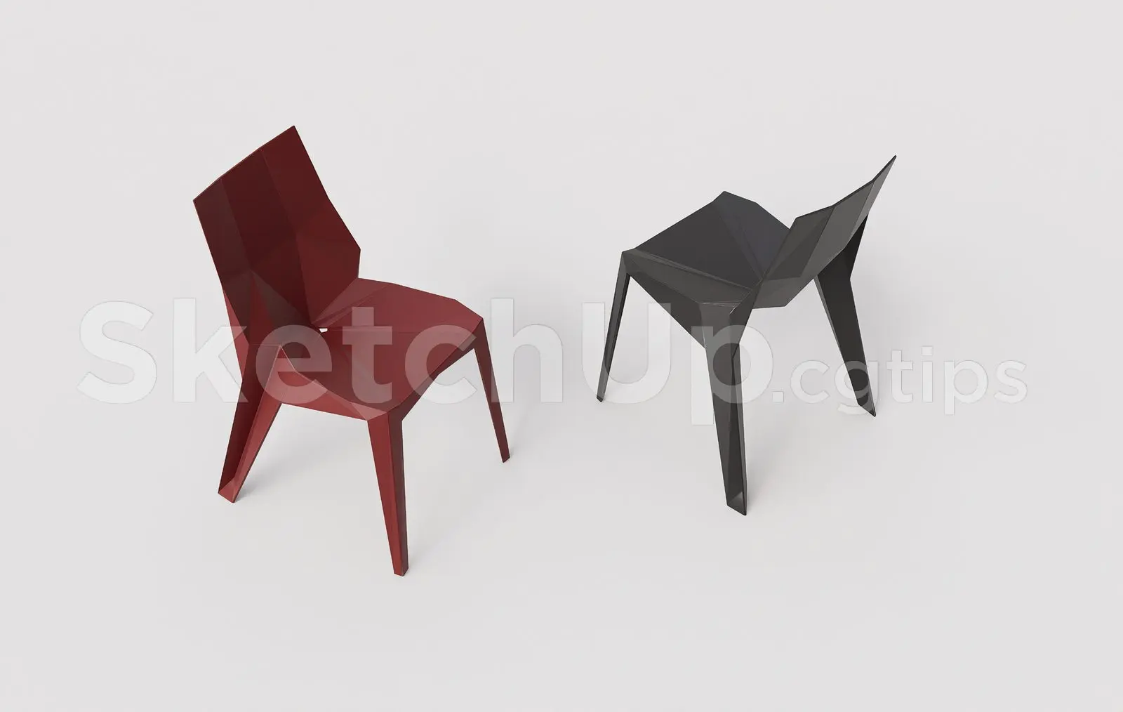 Modern Geometric Chair — preview 1 (cgtips, CC0)