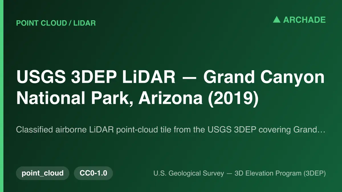 USGS 3DEP LiDAR — Grand Canyon National Park, Arizona (2019)