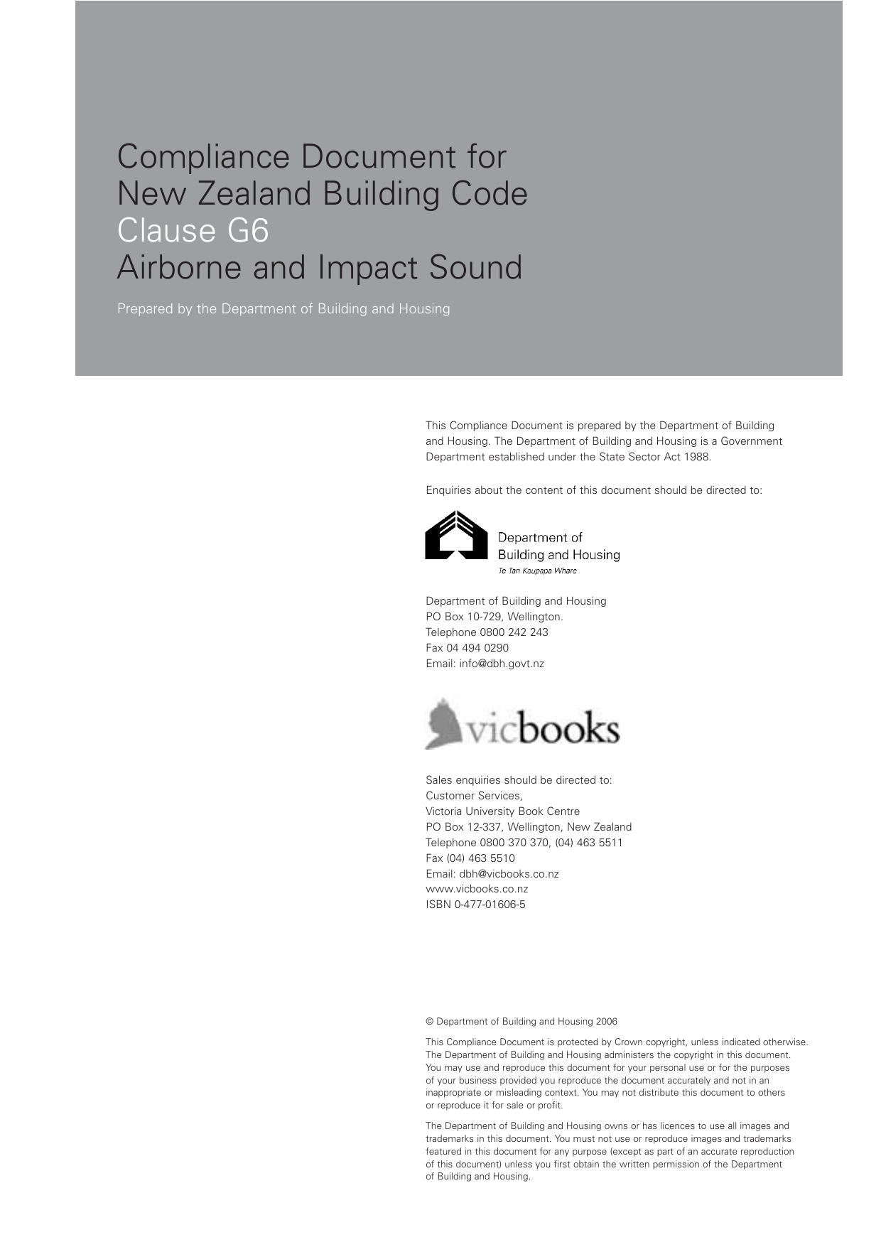 New Zealand Building Code G6 — Airborne and Impact Sound (Acceptable Solution)