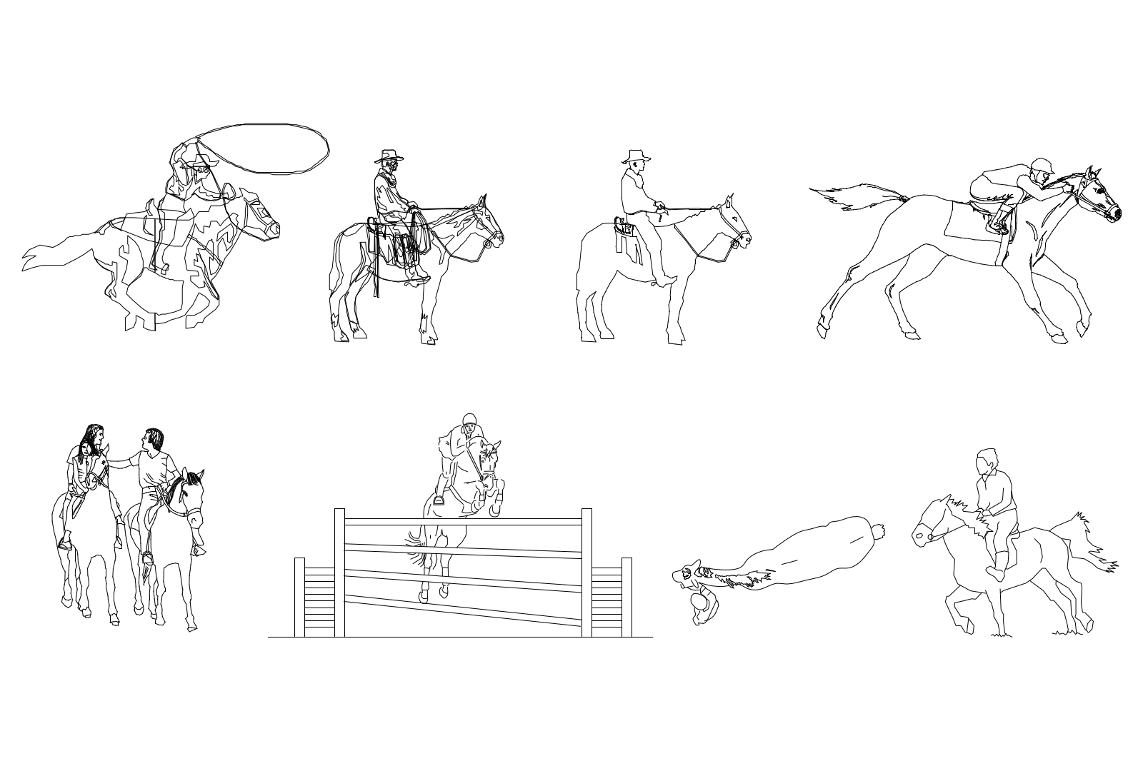People riding horses