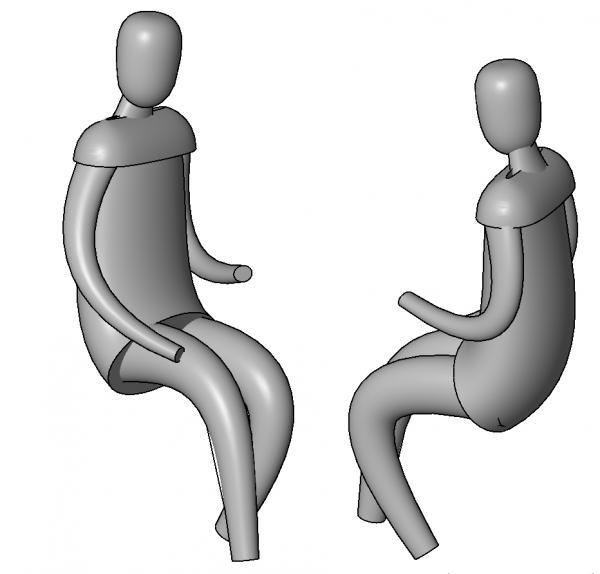 Person sitting - simple 3D gestural form