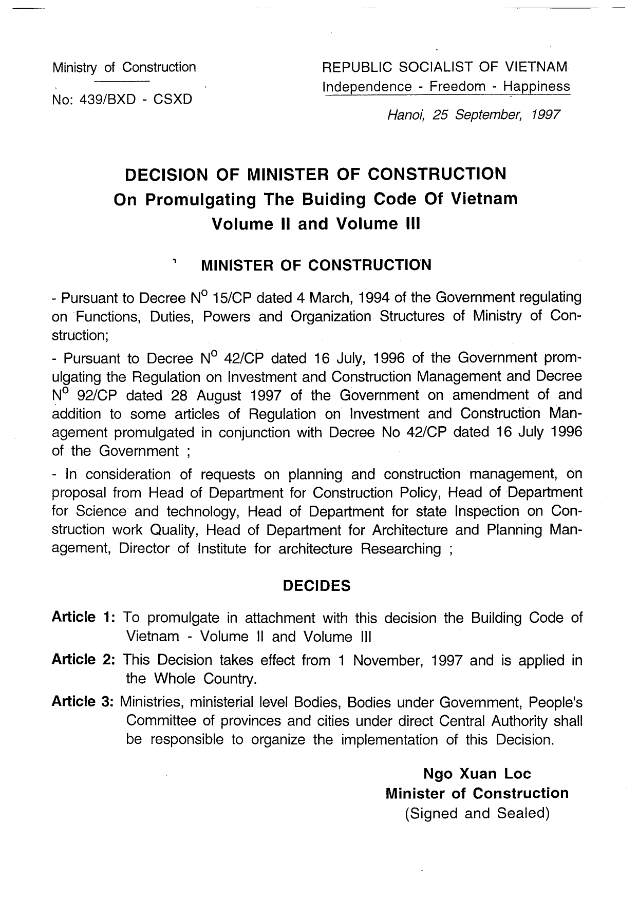 Vietnam Building Code — Structure