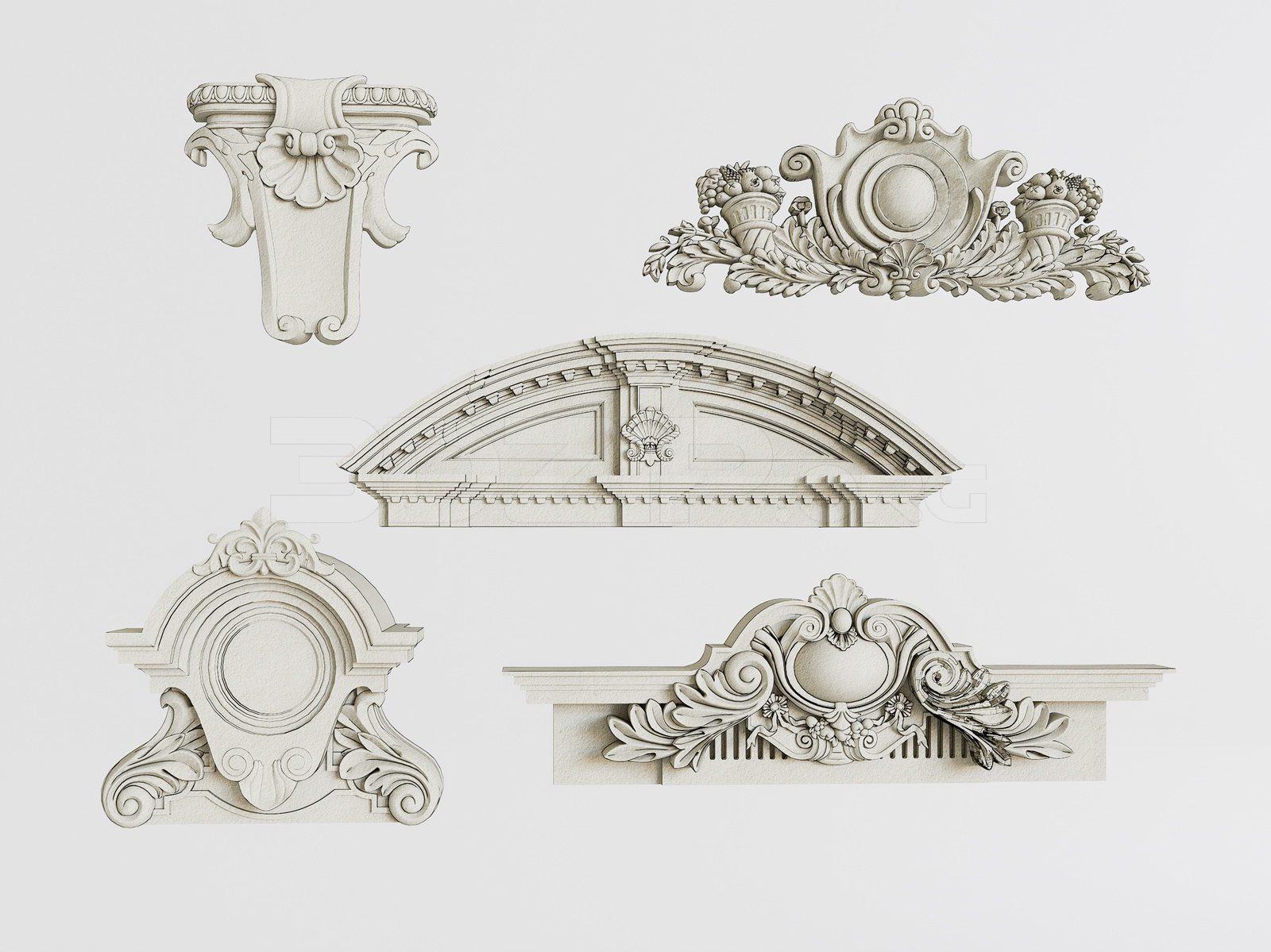 Classic Decorative 3D Models for House Exteriors — preview 1 (3dzip)