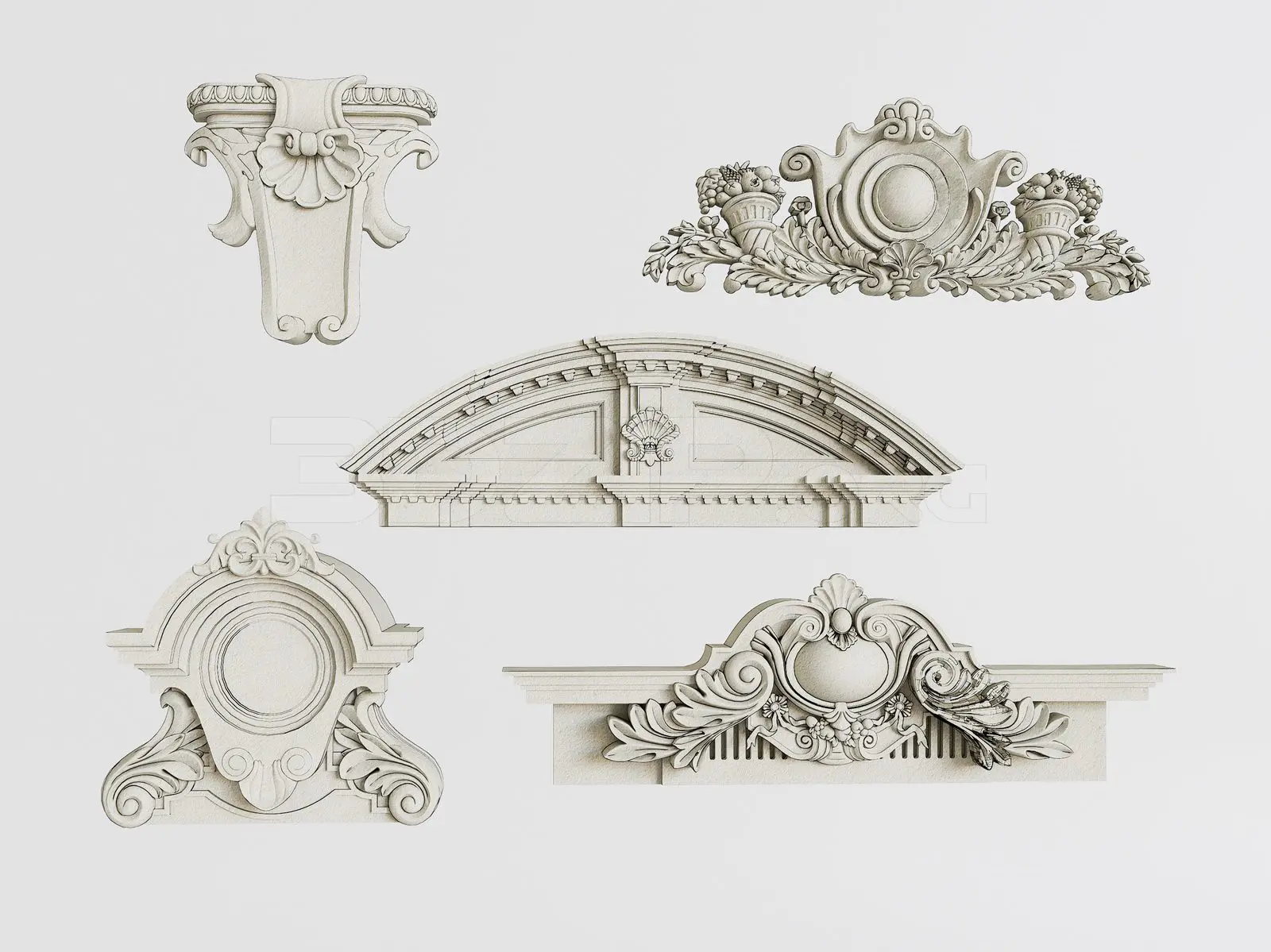 Classic Decorative 3D Models for House Exteriors