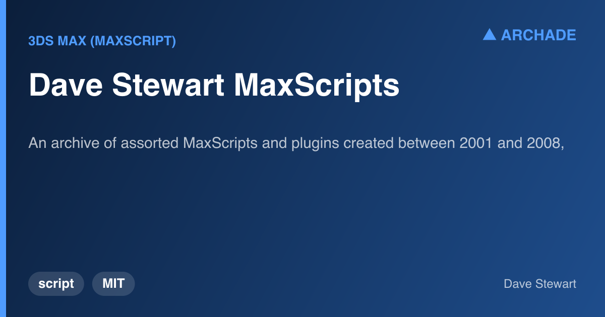 Dave Stewart MaxScripts
