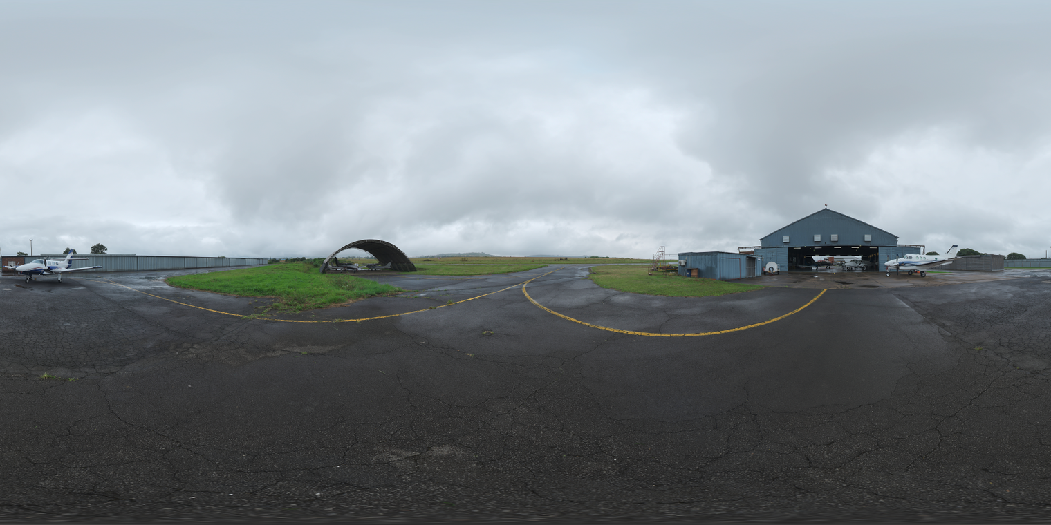 Hanger Exterior Cloudy