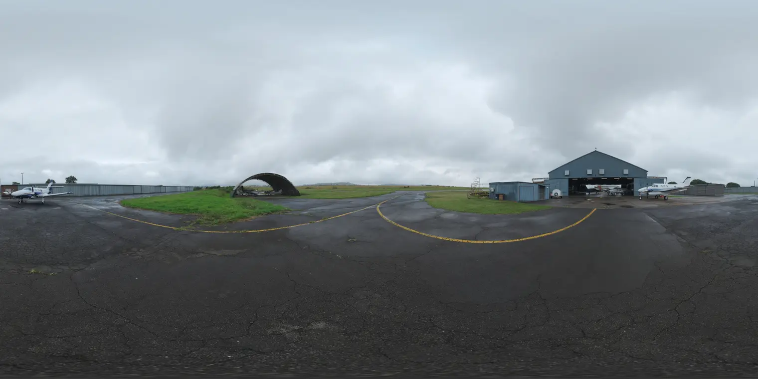 Hanger Exterior Cloudy