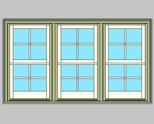 Kolbe Ultra Series Sterling Double Hung 3-Wide Units