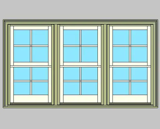 Kolbe Ultra Series Sterling Double Hung 3-Wide Units
