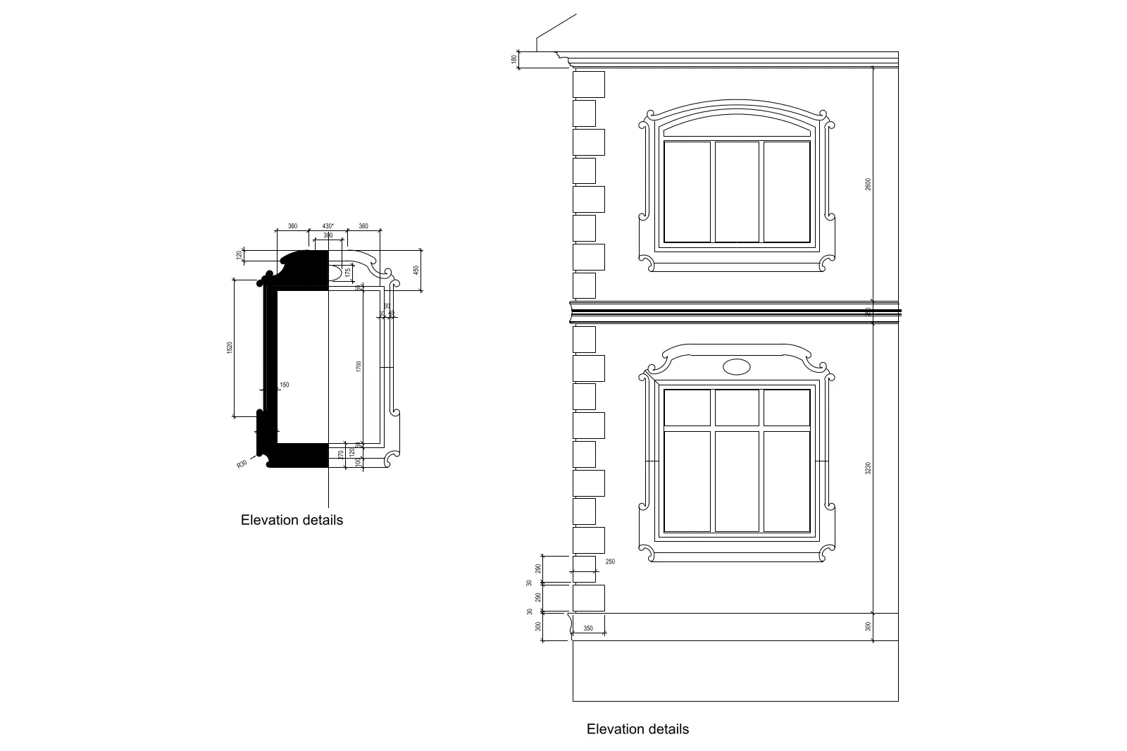Details of facades 2 — CAD drawing preview