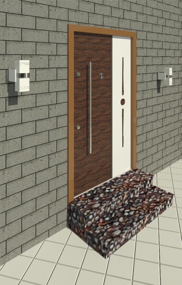 1200MM Modern Wooden Door With Steel Handle