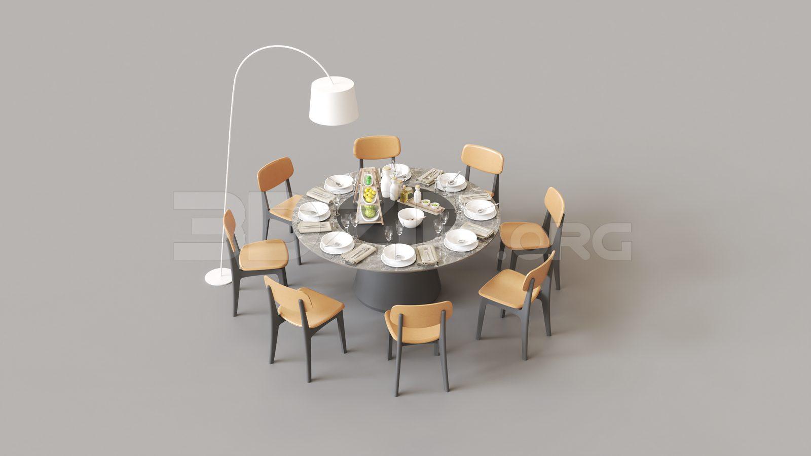 Dining Table And Chair — preview 1 (3dzip)
