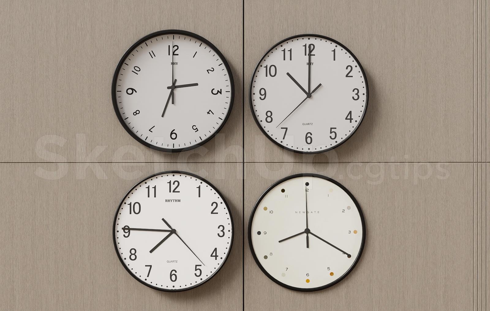 Modern Wall Clocks Set
