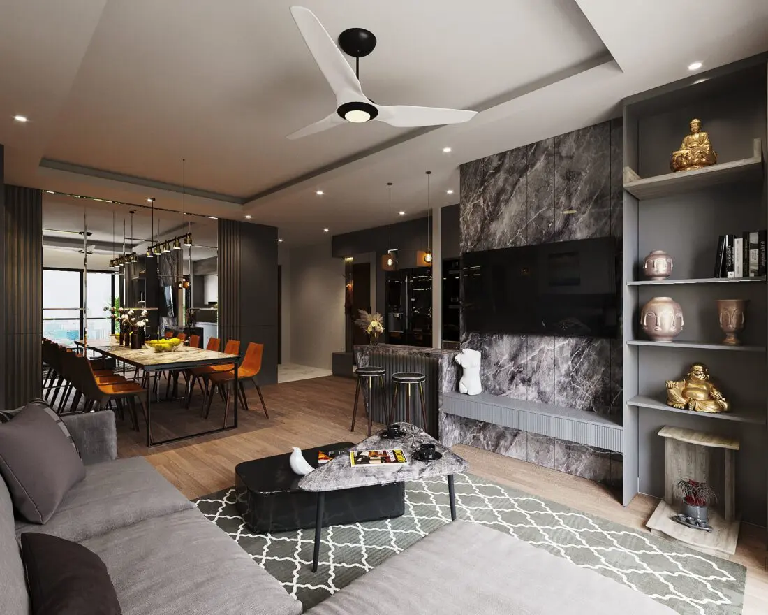 Interior Kitchen – Livingroom 246 Scene — preview 1, by Quang Truong (3dzip, CC0)