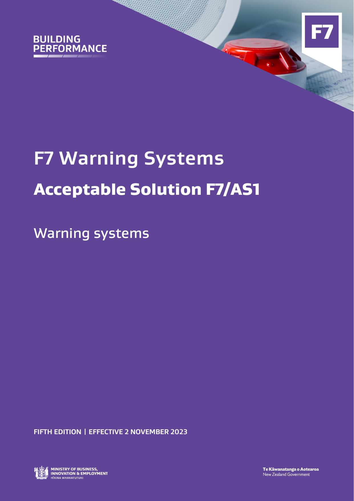 New Zealand Building Code F7/AS1 — Warning Systems (Acceptable Solution)