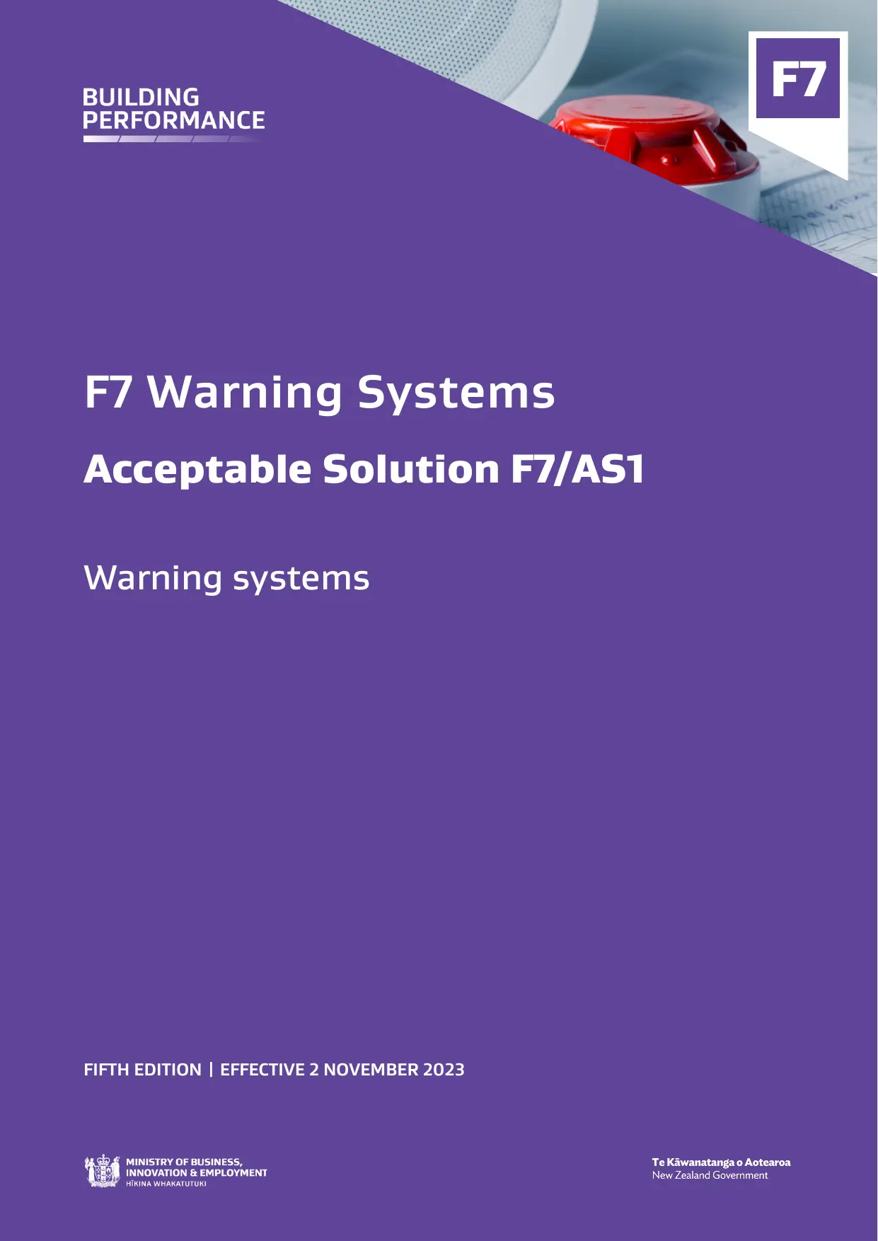 New Zealand Building Code F7/AS1 — Warning Systems (Acceptable Solution)