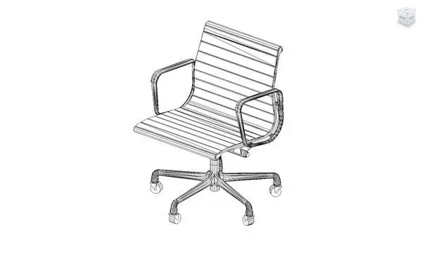 HMI Eames Aluminum Manager Chair — preview 1, by WPCONDE (RevitCity, CC0)