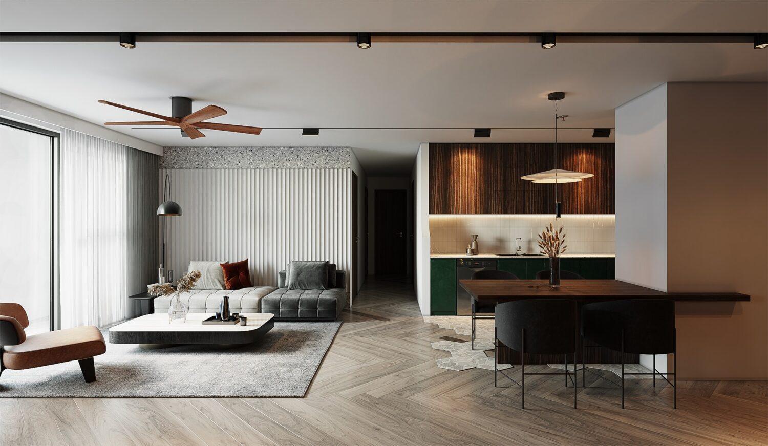 Interior Kitchen – Livingroom 304 Scene