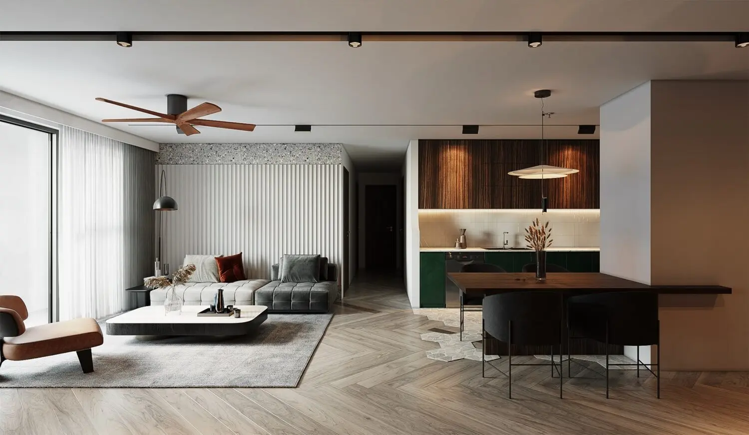 Interior Kitchen – Livingroom 304 Scene