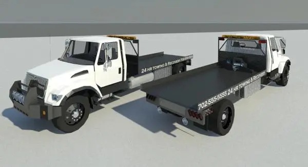 Wrecker - Flat Bed Tow Truck — preview 1, by bradley911 (RevitCity, CC0)