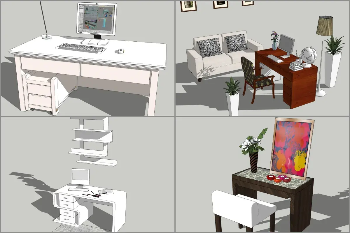 Combo Study Modern Desk