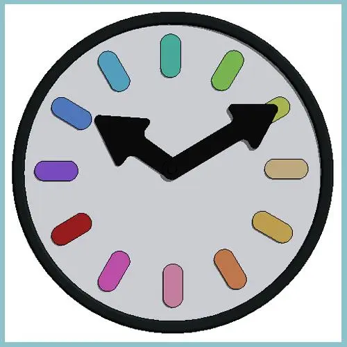 Karlsson Pictogram Rainbow White Clock — preview 1, by urBIM Revit Components (RevitCity, CC0)