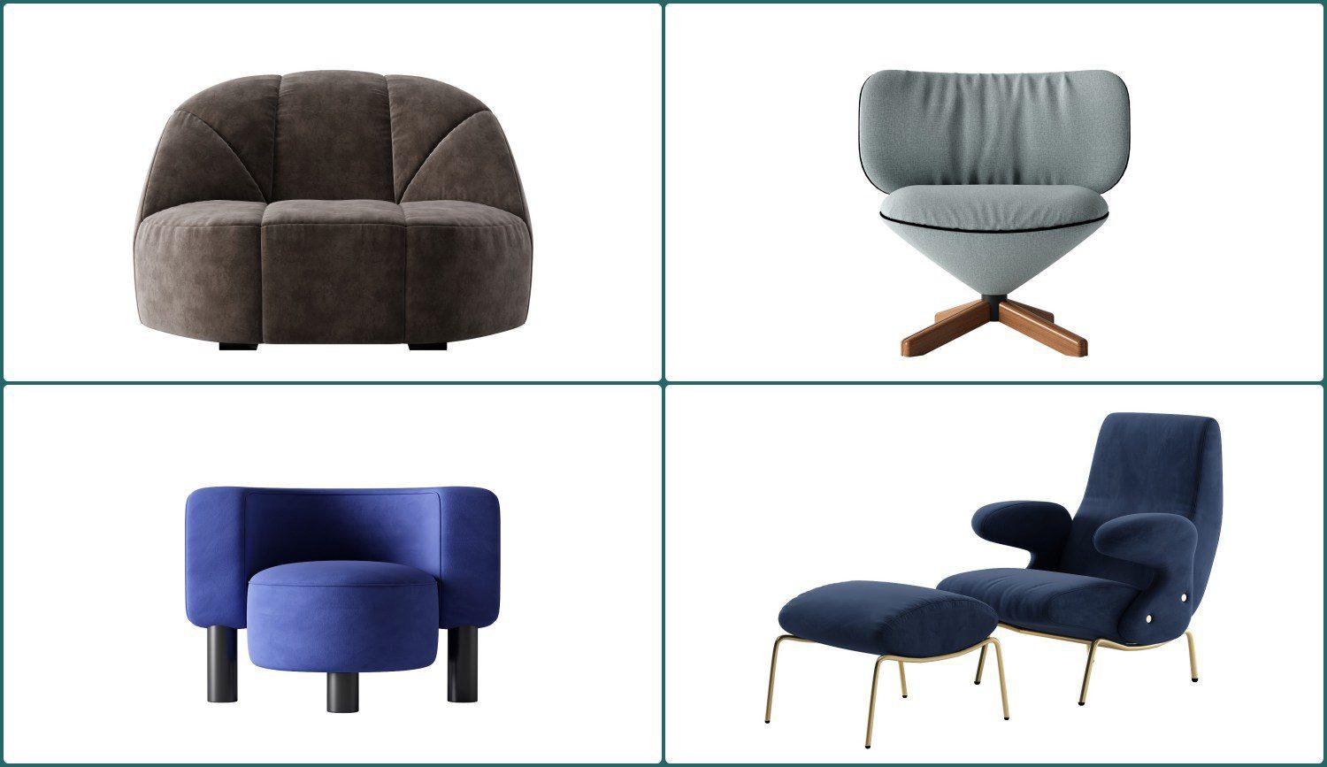 Sofa, Chair and Stool