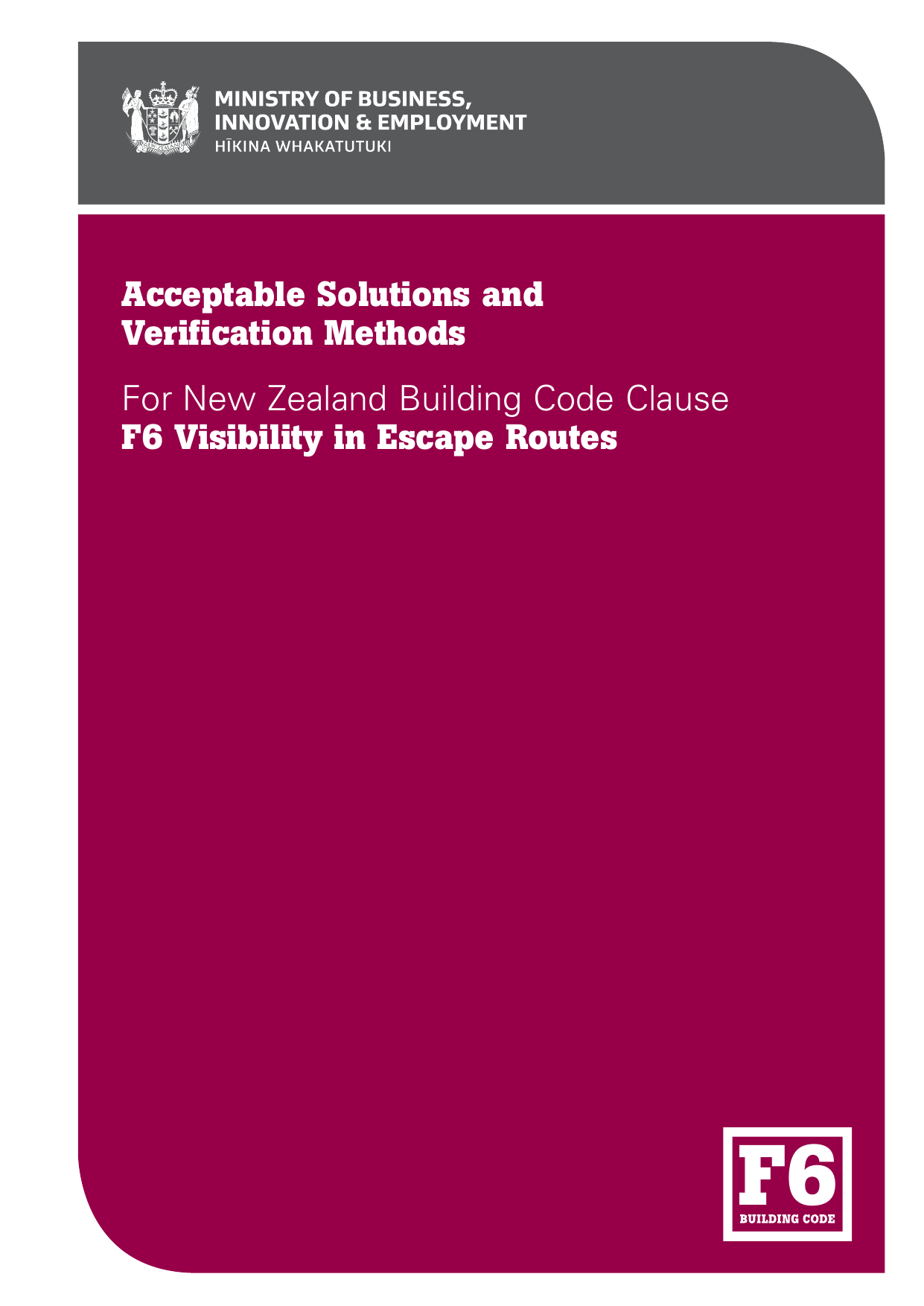 New Zealand Building Code F6 — Visibility in Escape Routes (Acceptable Solution)