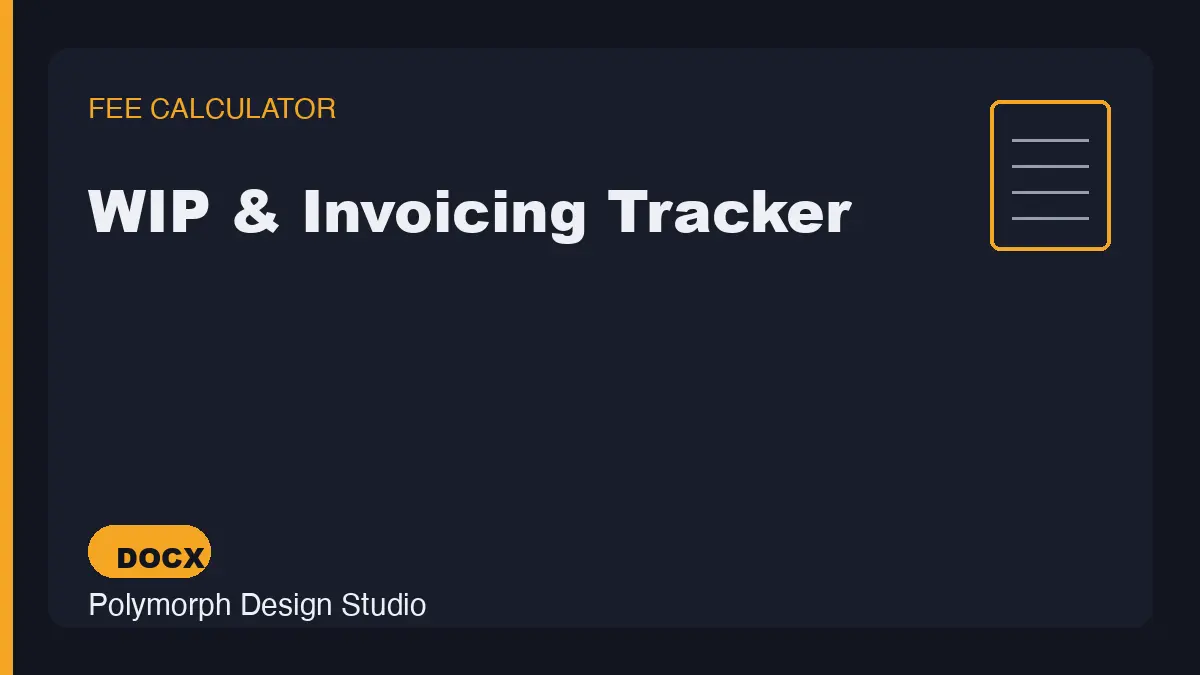 WIP & Invoicing Tracker