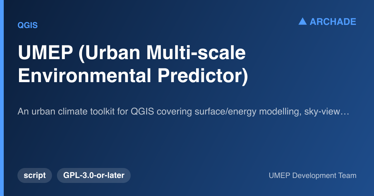 UMEP (Urban Multi-scale Environmental Predictor)