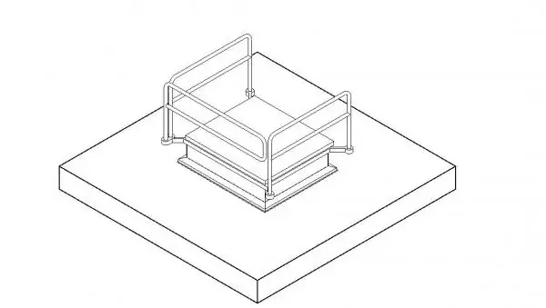 Roof Hatch with Guardrail