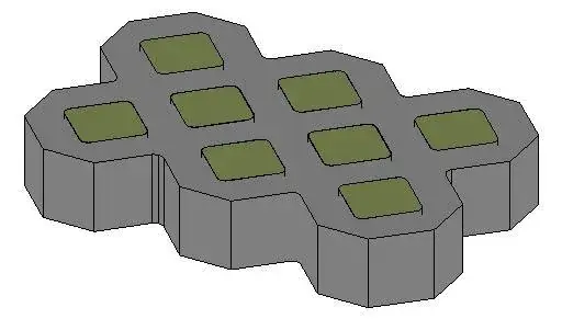 Turfstone Permeable Paver filled with grass