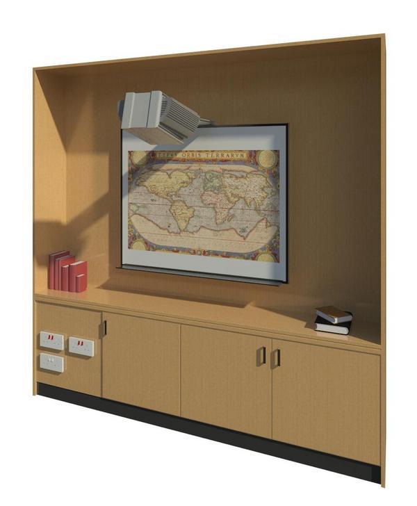Interactive White Board Media Wall - 2400wx500xdx2400h