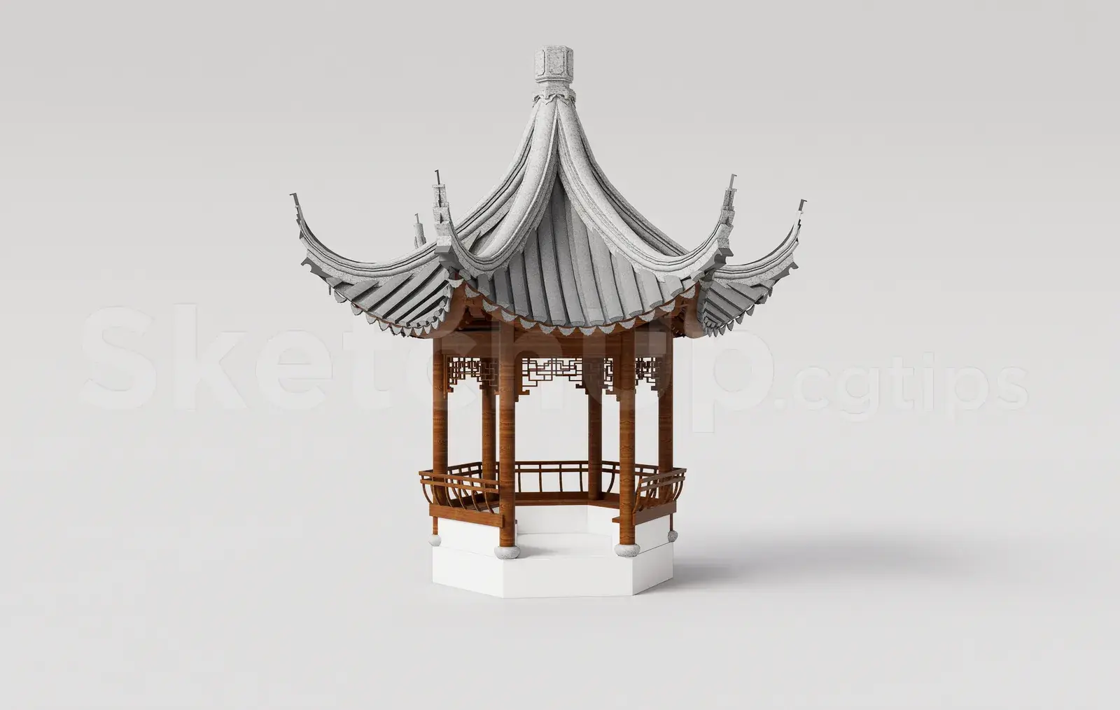 Traditional Asian Wooden Gazebo Pavilion