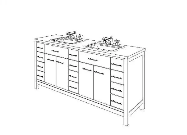 Double Vanity - CAROLINE PARKWAY 72 Inch MD-2172