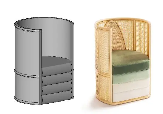 LISETTA ARMCHAIR BY ELENA SALMISTRARO Bottega Intreccio — preview 1, by salvatori27 (RevitCity, CC0)